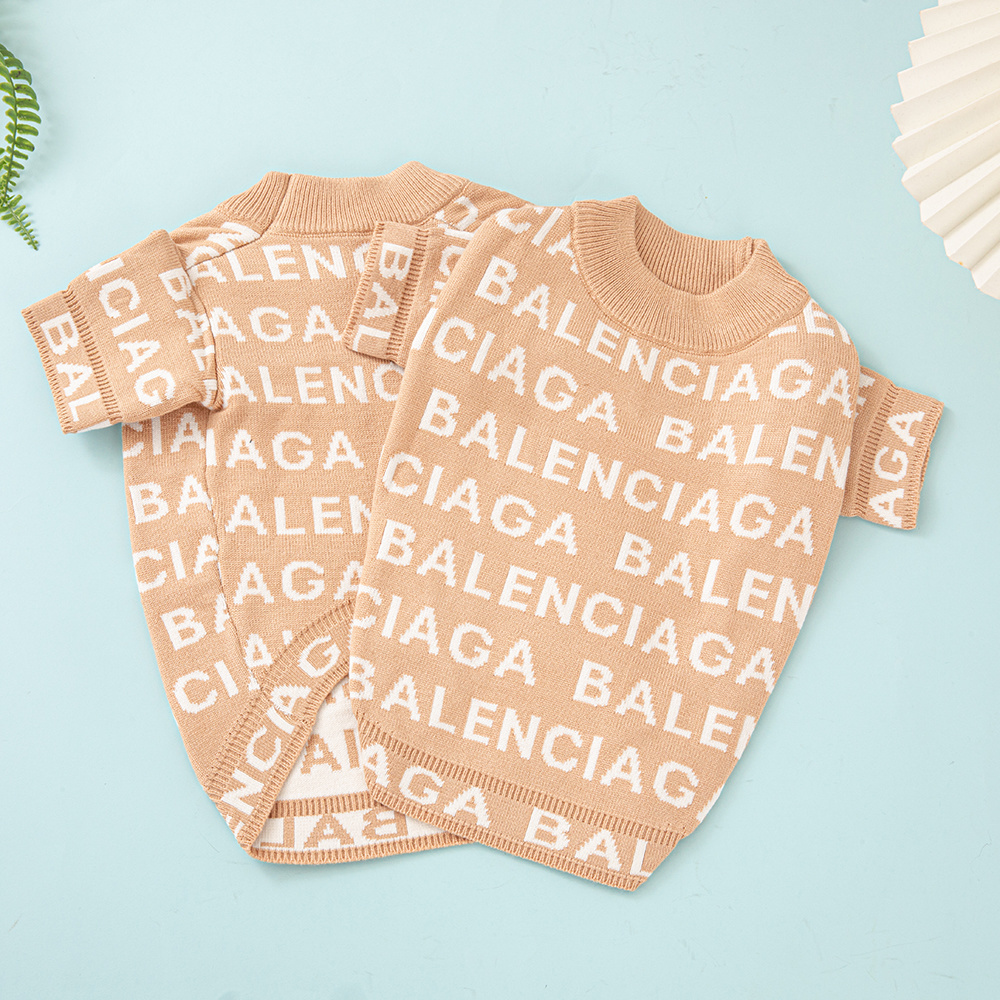 BA Pet Knit Sweater - Trendy Letter Print Apparel for Dogs