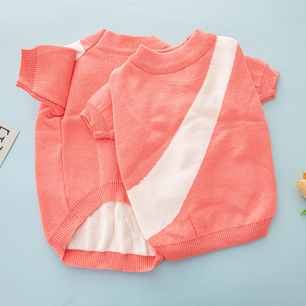 Color-Block NNKE Knit Short-Sleeve Pet Sweaters in Multiple Vibrant Hues