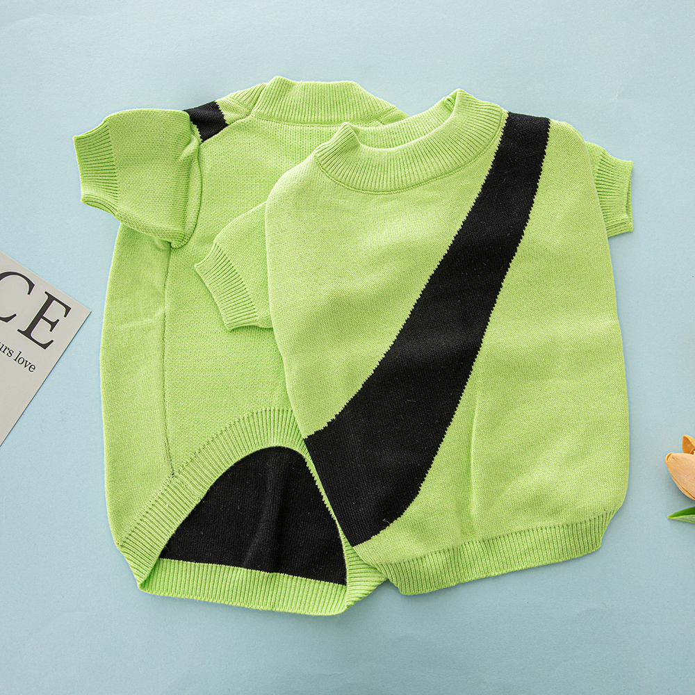 Color-Block NNKE Knit Short-Sleeve Pet Sweaters in Multiple Vibrant Hues