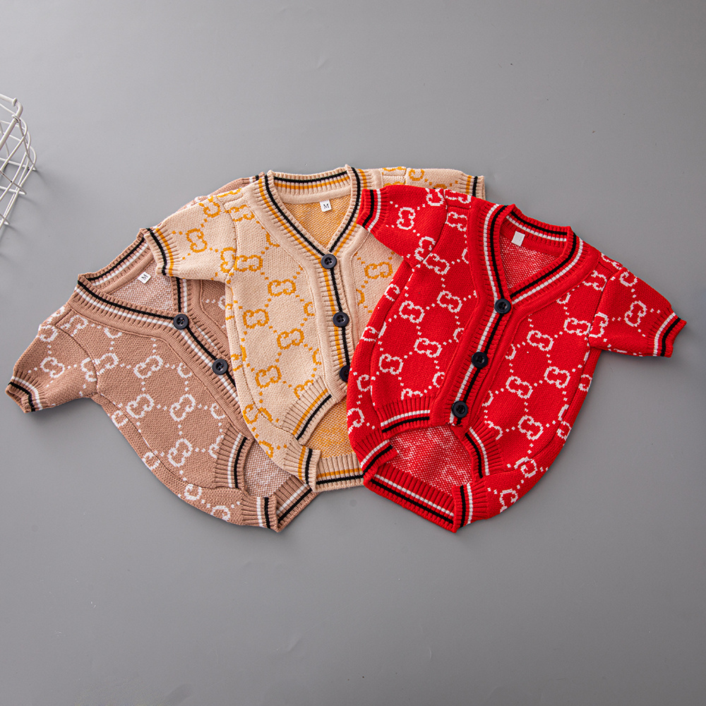 Elegant Embroidered Monogram GG Pet Cardigans in Timeless Color Palettes
