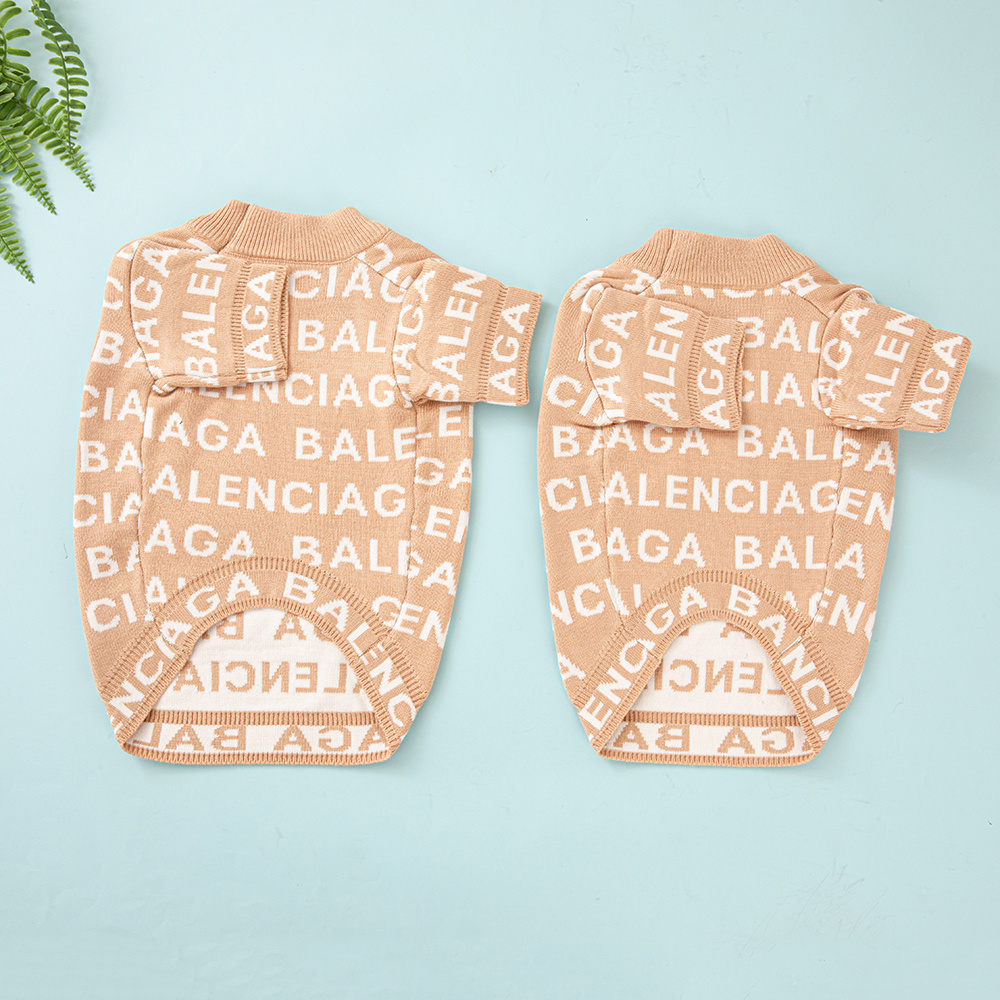 BA Pet Knit Sweater - Trendy Letter Print Apparel for Dogs