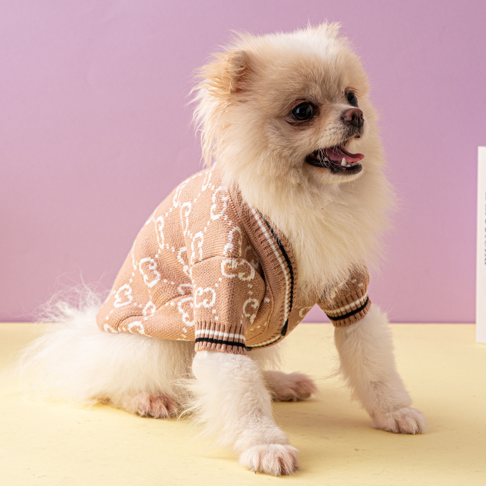 Elegant Embroidered Monogram GG Pet Cardigans in Timeless Color Palettes