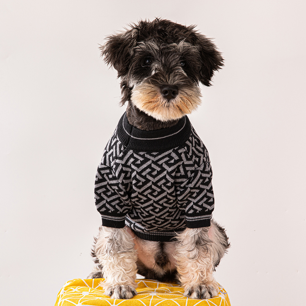 Bold Patterned VE Knit Pet Sweaters with Iconic Design Elements