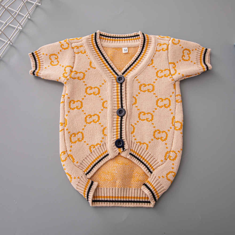 Elegant Embroidered Monogram GG Pet Cardigans in Timeless Color Palettes