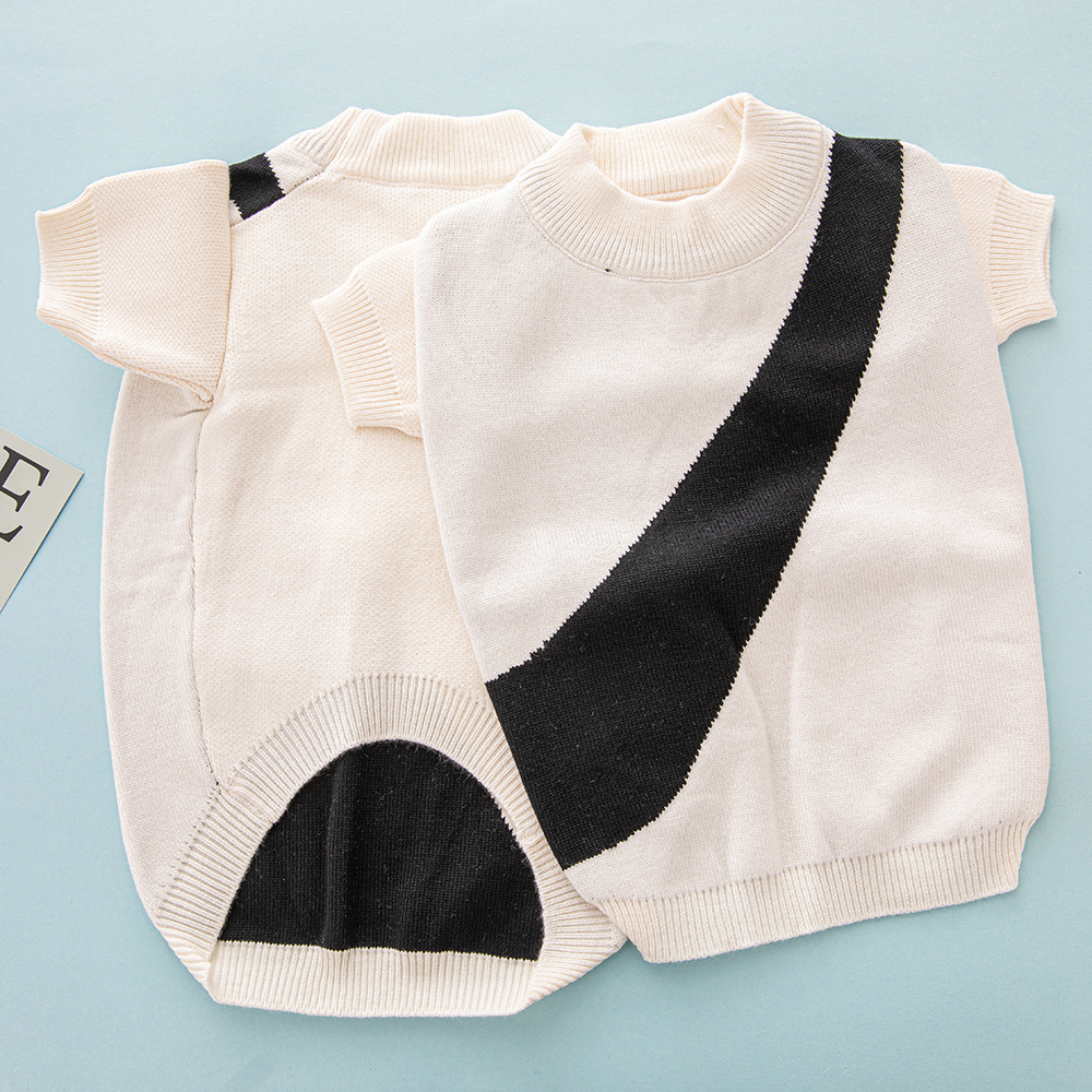 Color-Block NNKE Knit Short-Sleeve Pet Sweaters in Multiple Vibrant Hues