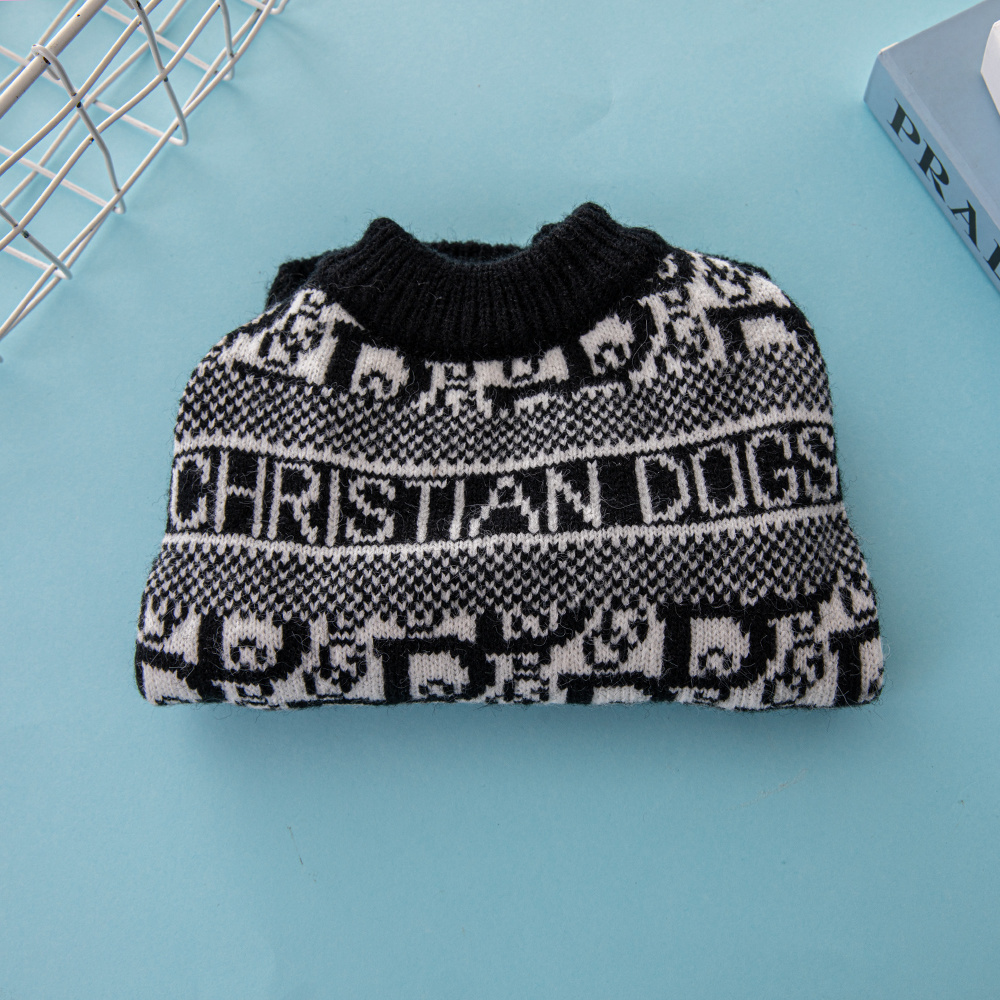 Luxury CHRISTIAN DOGS Pet Sweater in Black & White