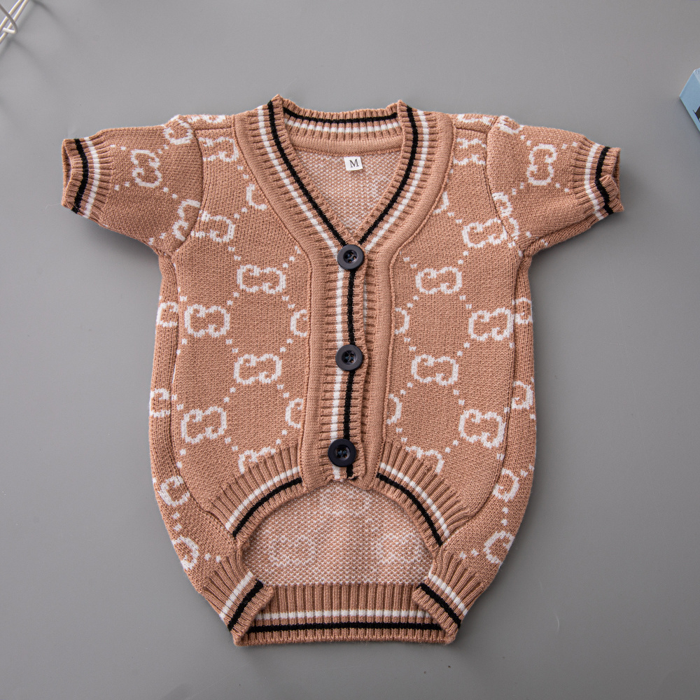 Elegant Embroidered Monogram GG Pet Cardigans in Timeless Color Palettes