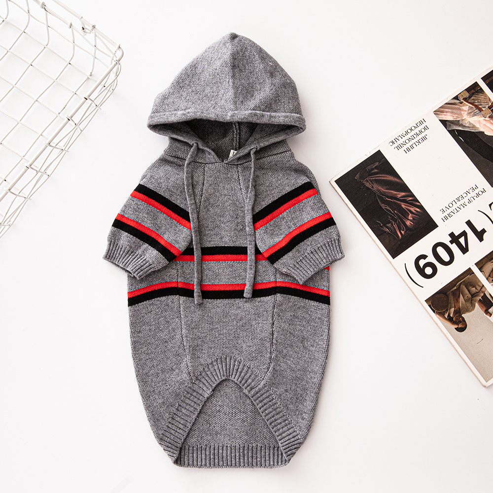 Luxury-Inspired Hooded DD Knit Pet Sweaters with Star Pattern