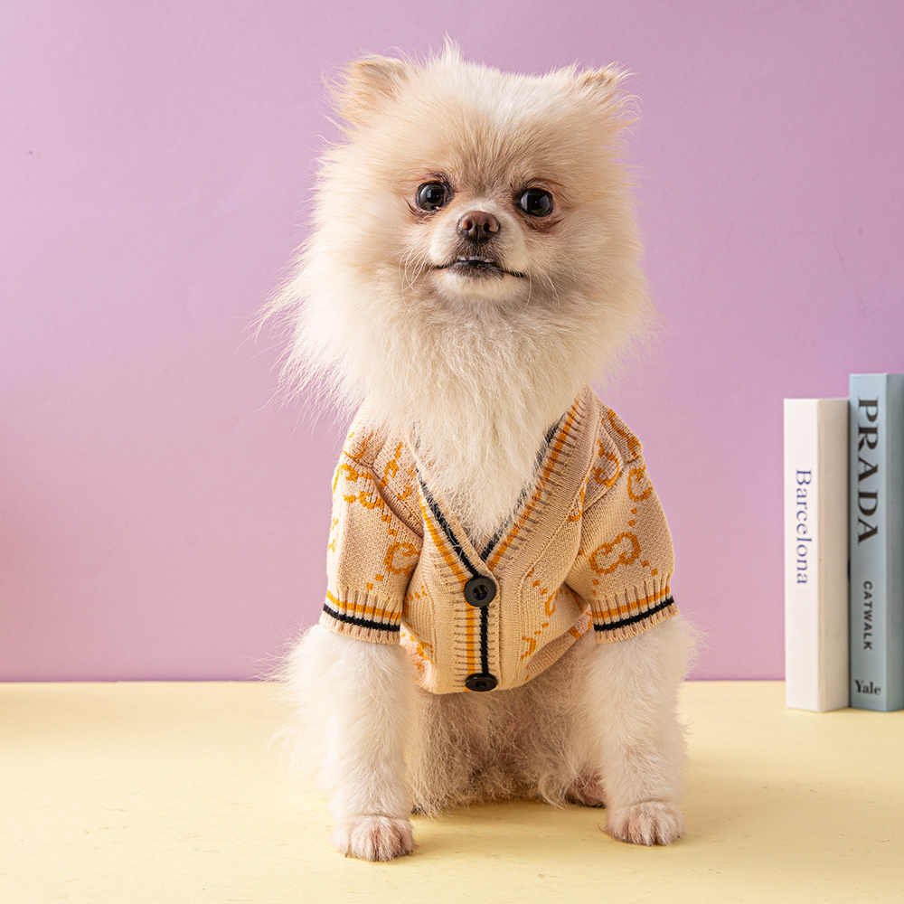 Elegant Embroidered Monogram GG Pet Cardigans in Timeless Color Palettes