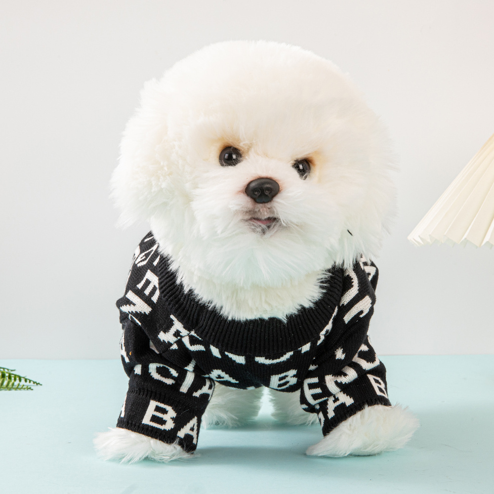 BA Pet Knit Sweater - Trendy Letter Print Apparel for Dogs