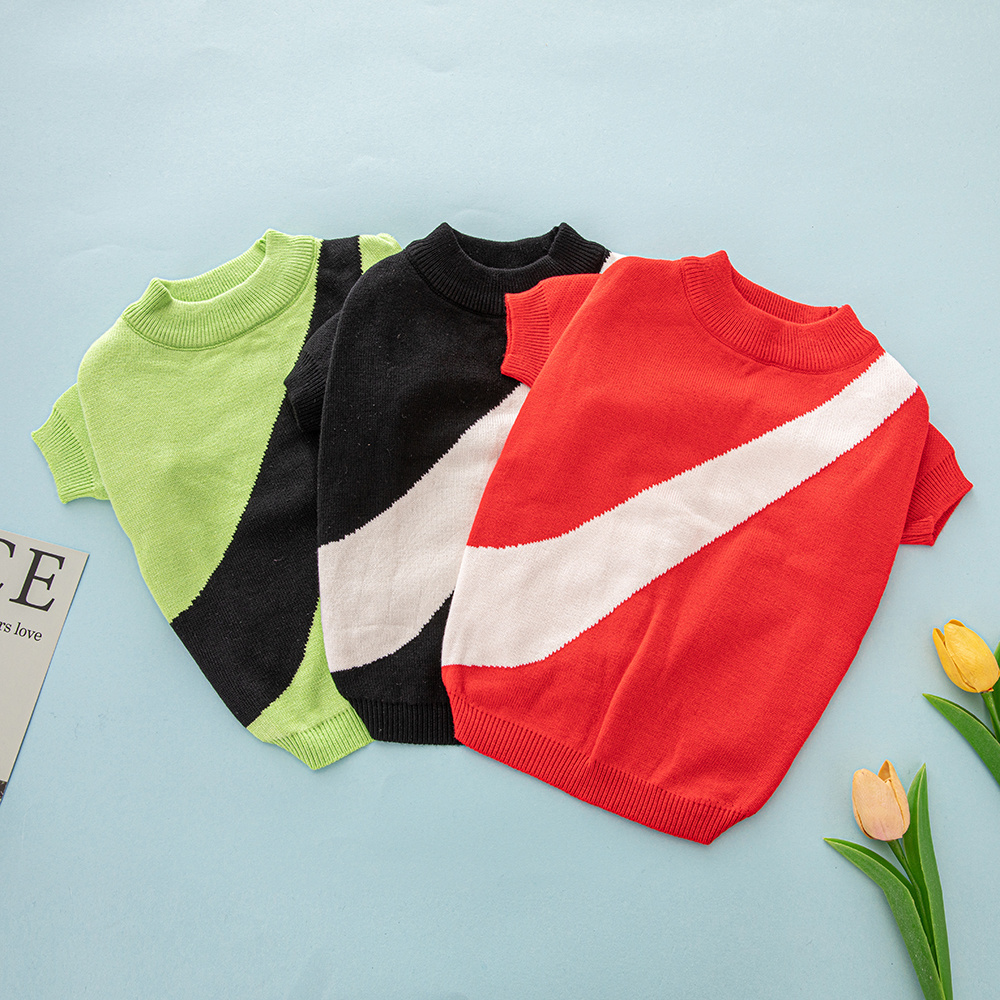 Color-Block NNKE Knit Short-Sleeve Pet Sweaters in Multiple Vibrant Hues