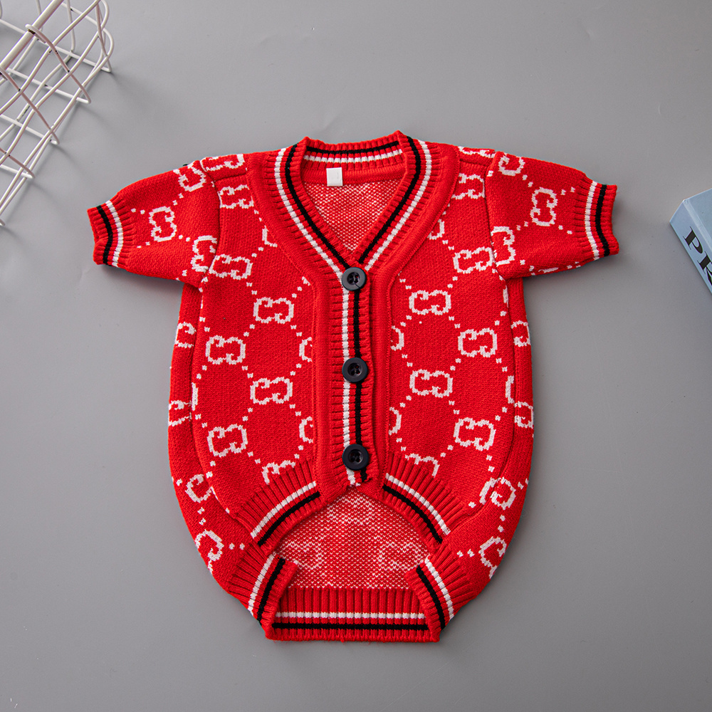 Elegant Embroidered Monogram GG Pet Cardigans in Timeless Color Palettes