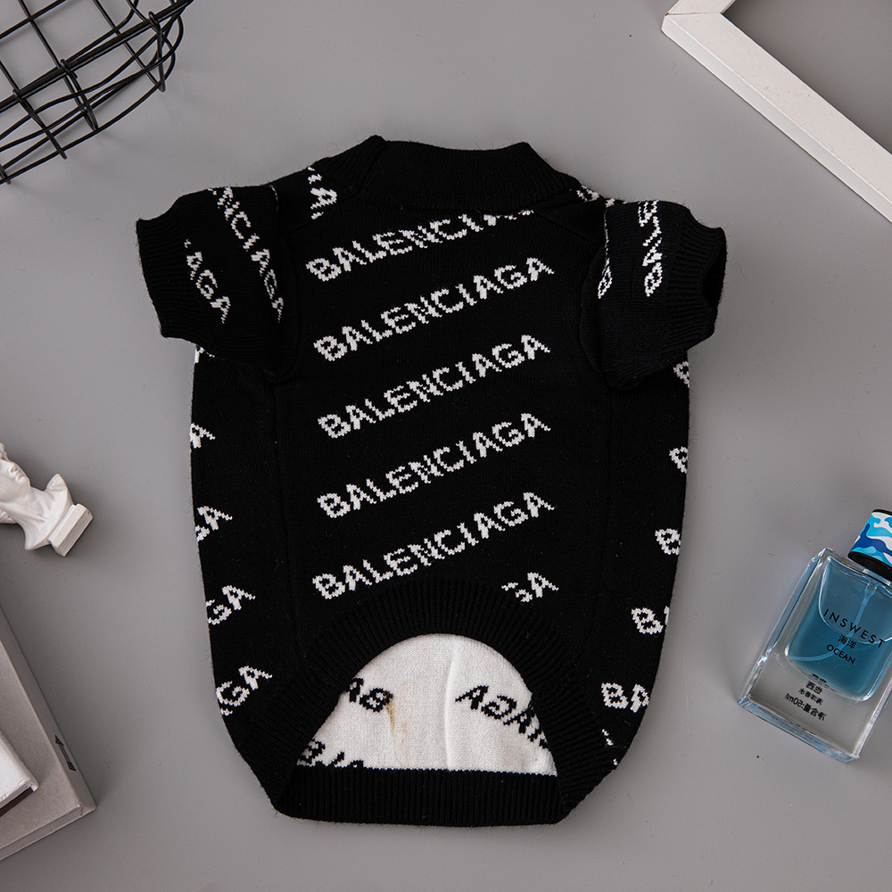 Vibrant Logo-Print BBLENCIAGA Knit Pet Sweaters in Multi-Color Palettes
