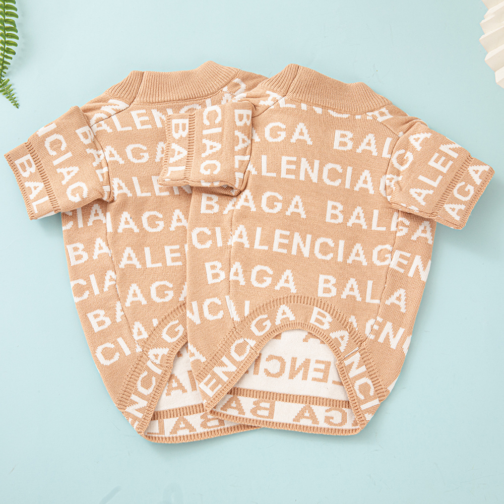 BA Pet Knit Sweater - Trendy Letter Print Apparel for Dogs