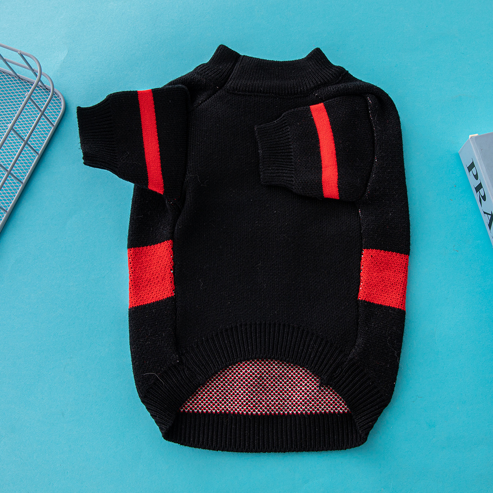 Edgy Mickey Mouse DSNEY Pattern Knit Pet Sweaters in Black & Red