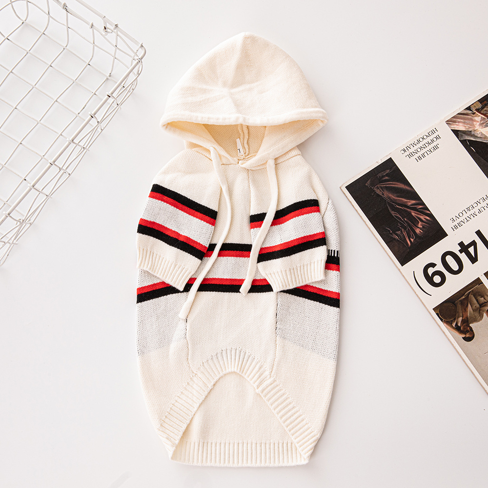 Luxury-Inspired Hooded DD Knit Pet Sweaters with Star Pattern