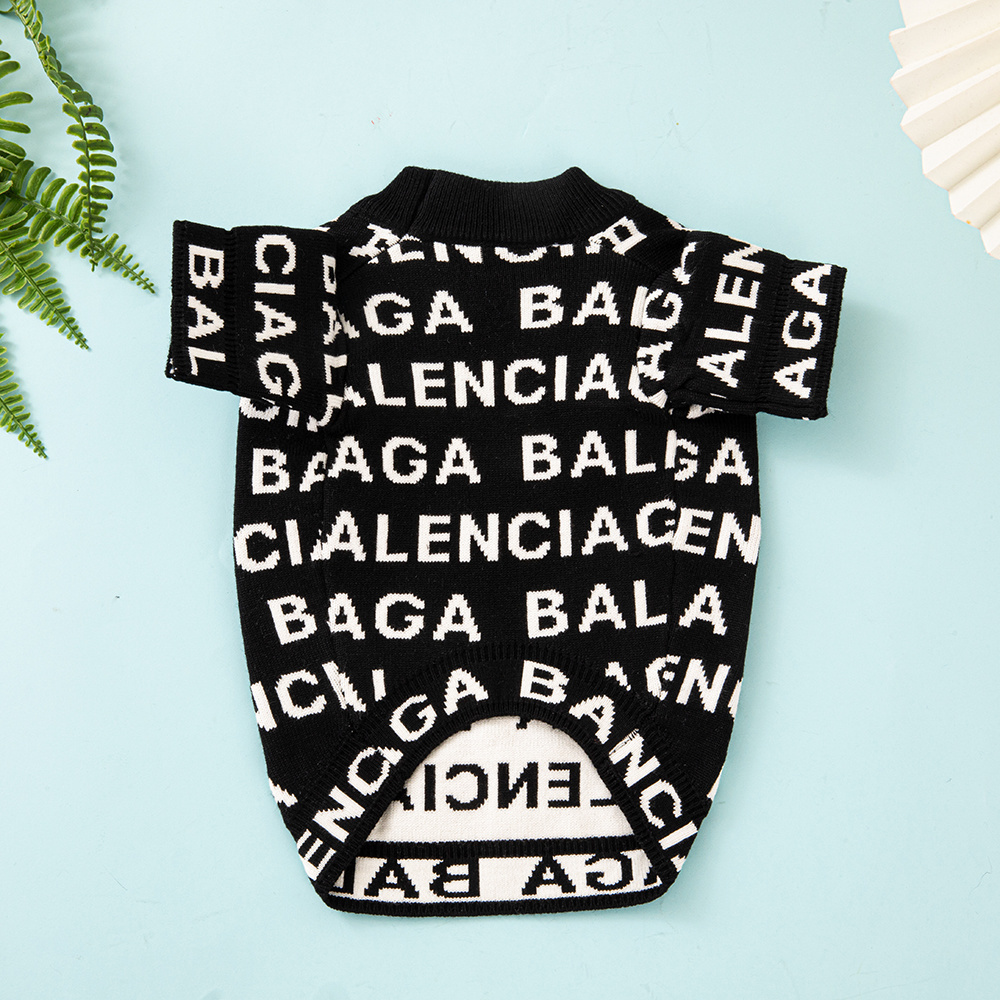 BA Pet Knit Sweater - Trendy Letter Print Apparel for Dogs