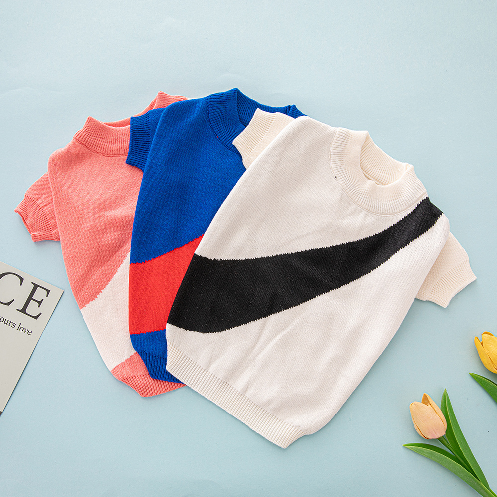 Color-Block NNKE Knit Short-Sleeve Pet Sweaters in Multiple Vibrant Hues