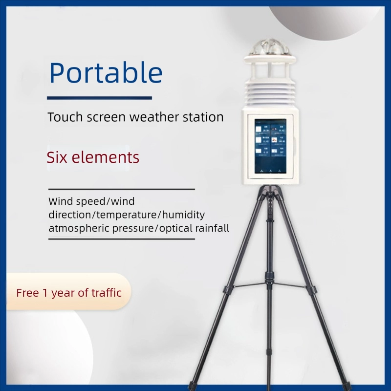 Meteorograph Instrument Portable Weather Station (Small Outdoor Ultrasonic Meteorograph, Temp ...