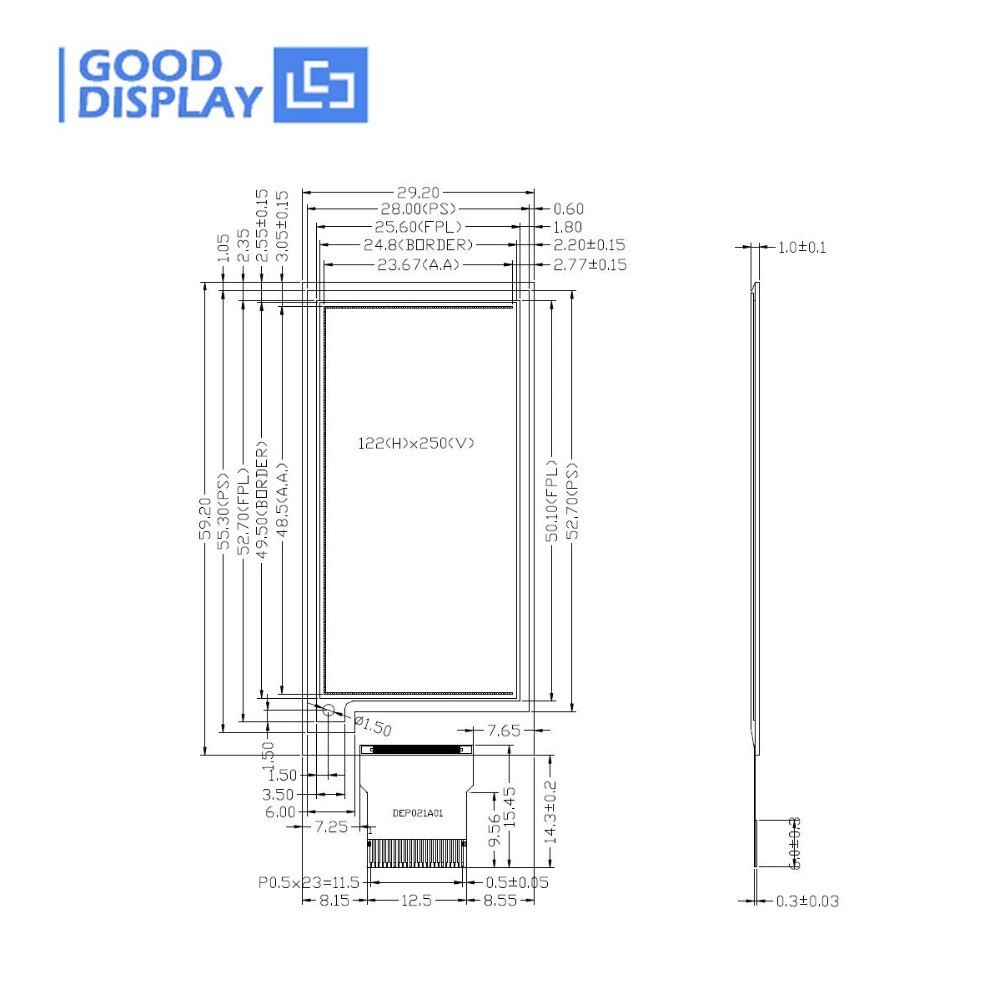 2.13 inch Tri-color red eink display SPI interface epaper screen module GDEM0213U23