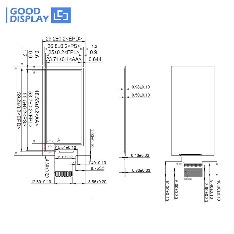 2.13 inch e-paper display Low temperature electronic paper module eink GDEW0213V7LT