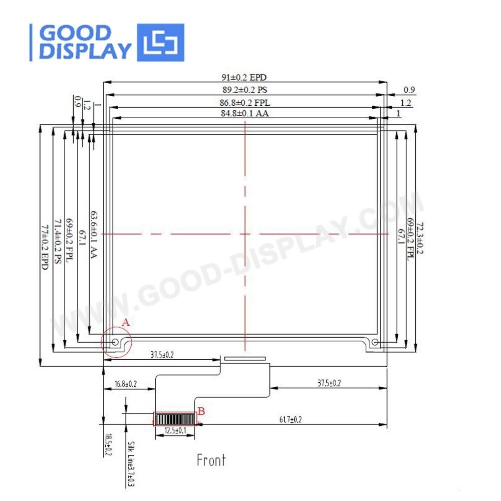 good display 4.2 inch black white and yellow EPD display e-paper screen module GDEW042C37
