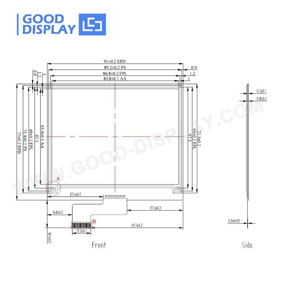 4.2 inch partial refresh E-paper display black-white panel 4 Grayscale with SPI  eink screen GDEW042T2(2 pieces)