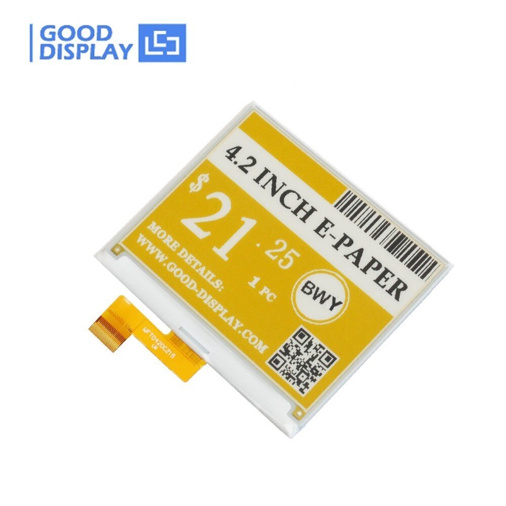 good display 4.2 inch black white and yellow EPD display e-paper screen module GDEW042C37