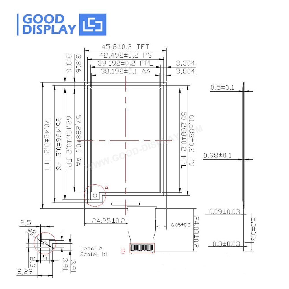 2.7 inch Black and white 4 Grayscale partial refresh eink display module with demo HAT connector board