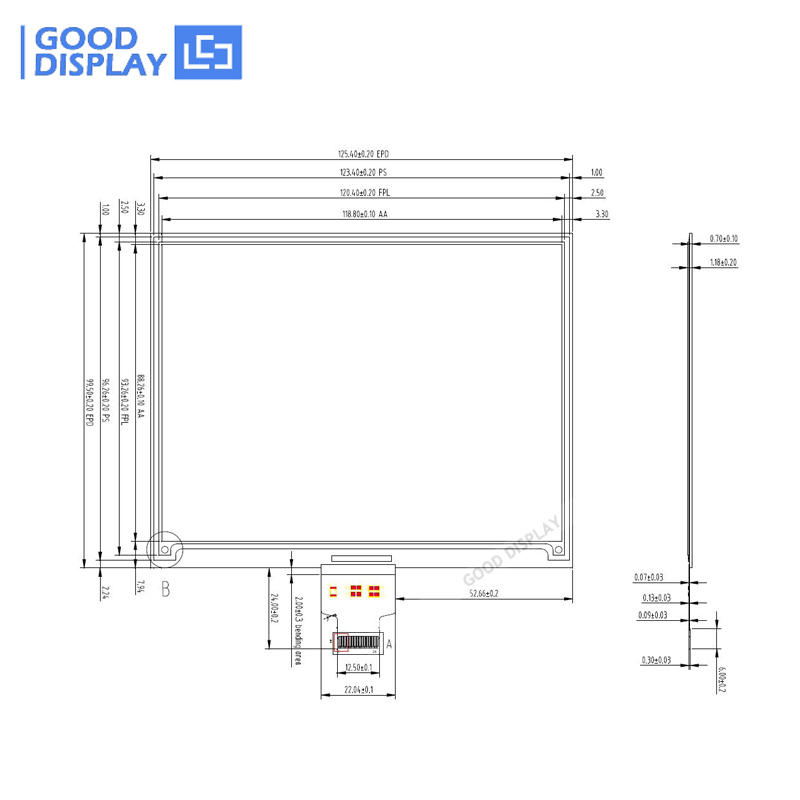5.83 inch three-color yellow e-paper display e-ink screen with development board
