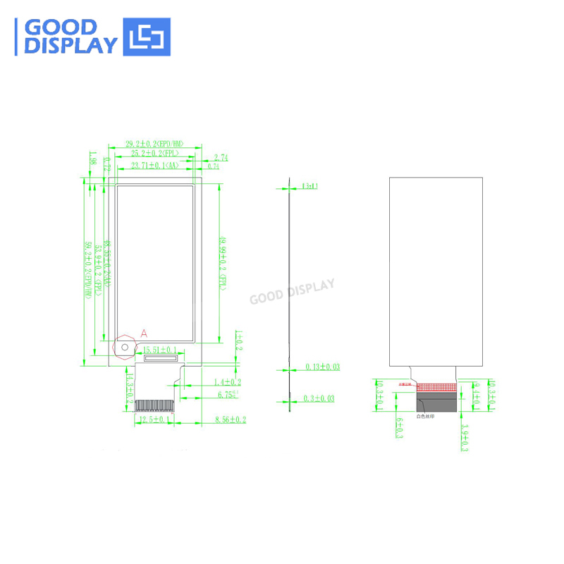 2.13 inch e paper display flexible ultra-thin partial refresh 4 Grayscale eink screen with Demo Kit