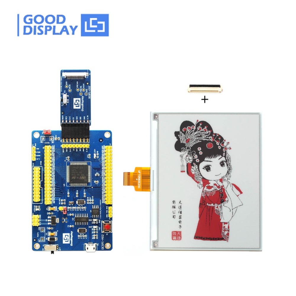5.83 inch high resolution color red e-paper display Tri-color e-ink screen module with demo kit drive board