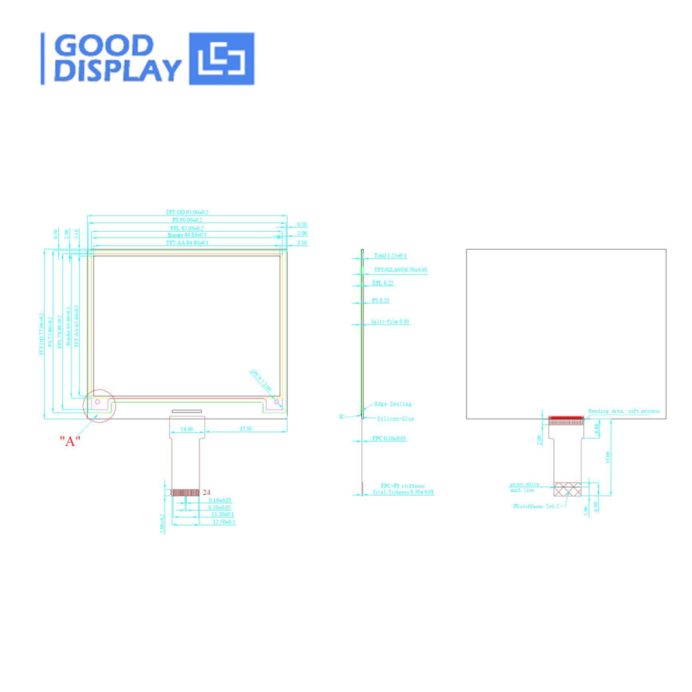 4.2 inch three colors e-paper display red electronic paper screen module GDEH042Z96