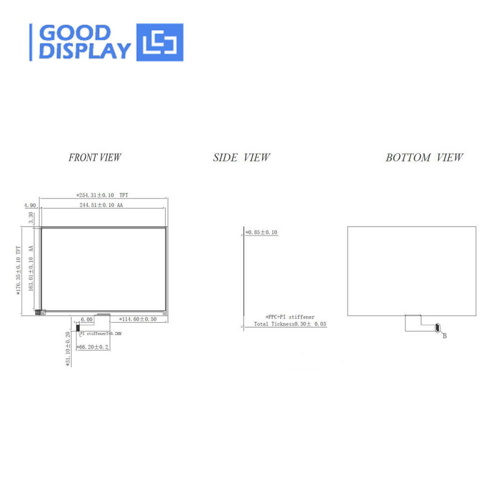 11.6 inch large size e-ink screen module SPI interface resolution 960x640, GDEH116T91