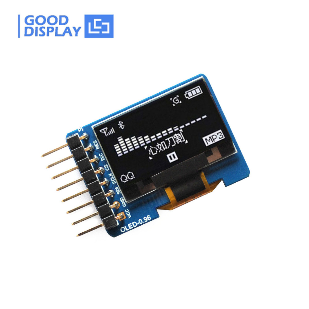 0.96 inch OLED display module with adapter board, wide temperature, GDMN0096WP30