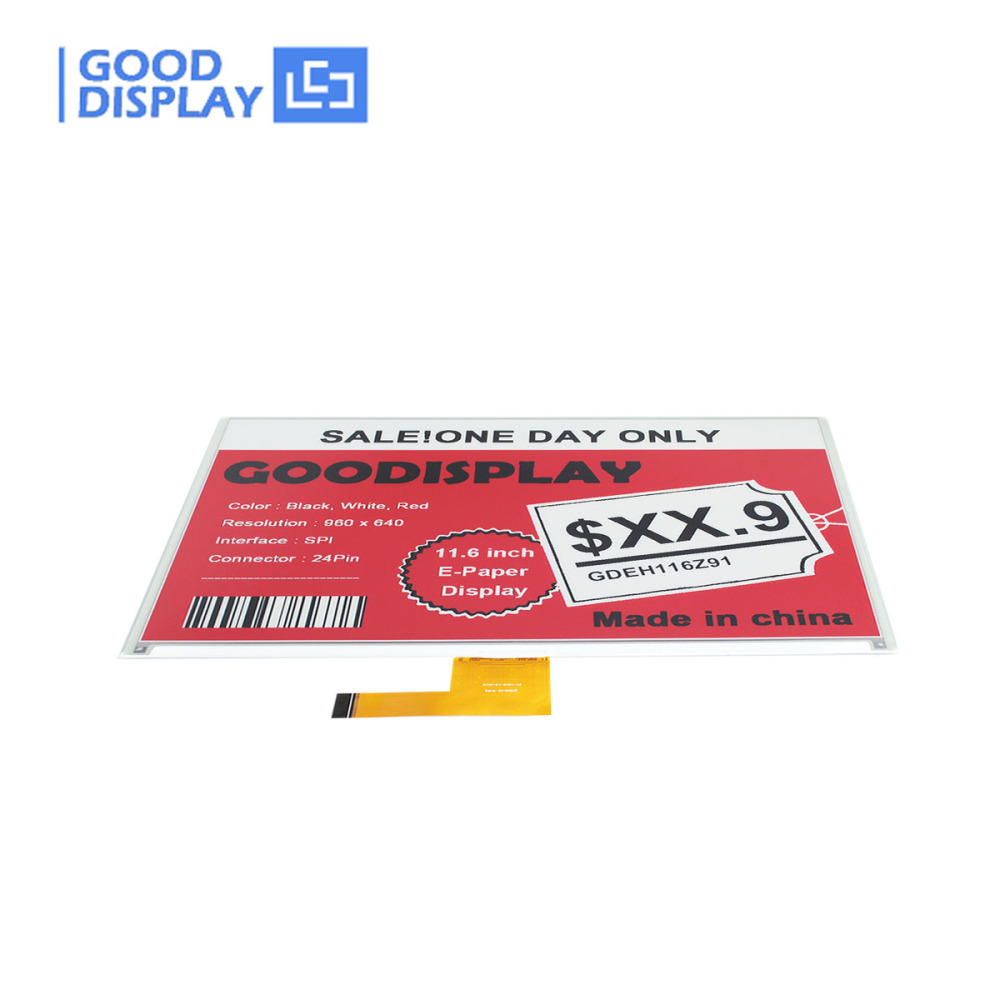 Large size 11.6 inch color red e-ink screen module 960x640 resolution, GDEH116Z91