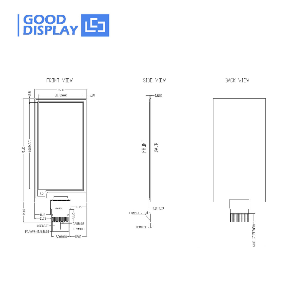 2.66 inch colorful red e-ink display screen module, GDEM0266Z90