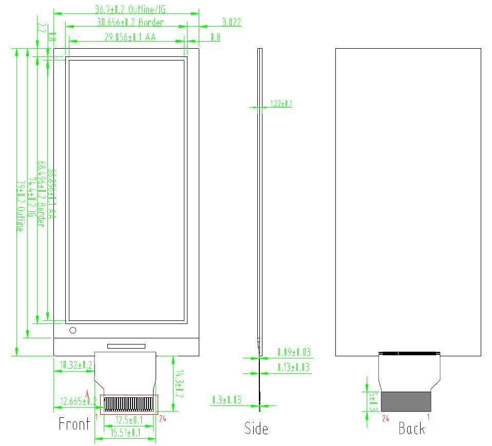 2.9 inch DES e-paper display wide working temperature, GDEW029M06