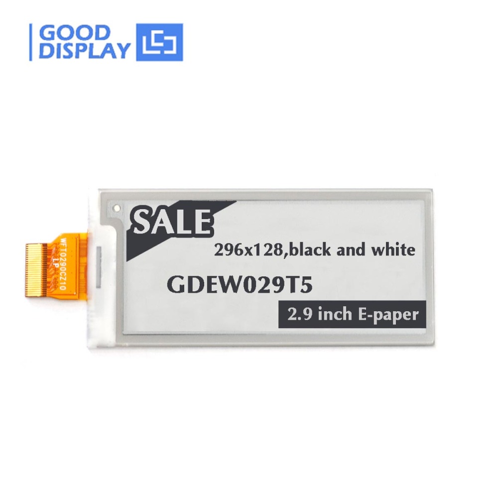 Promotion!!!2.9 inch 296x128 SPI interface 4 grayscale  e-paper panel partial refresh(5 pieces)