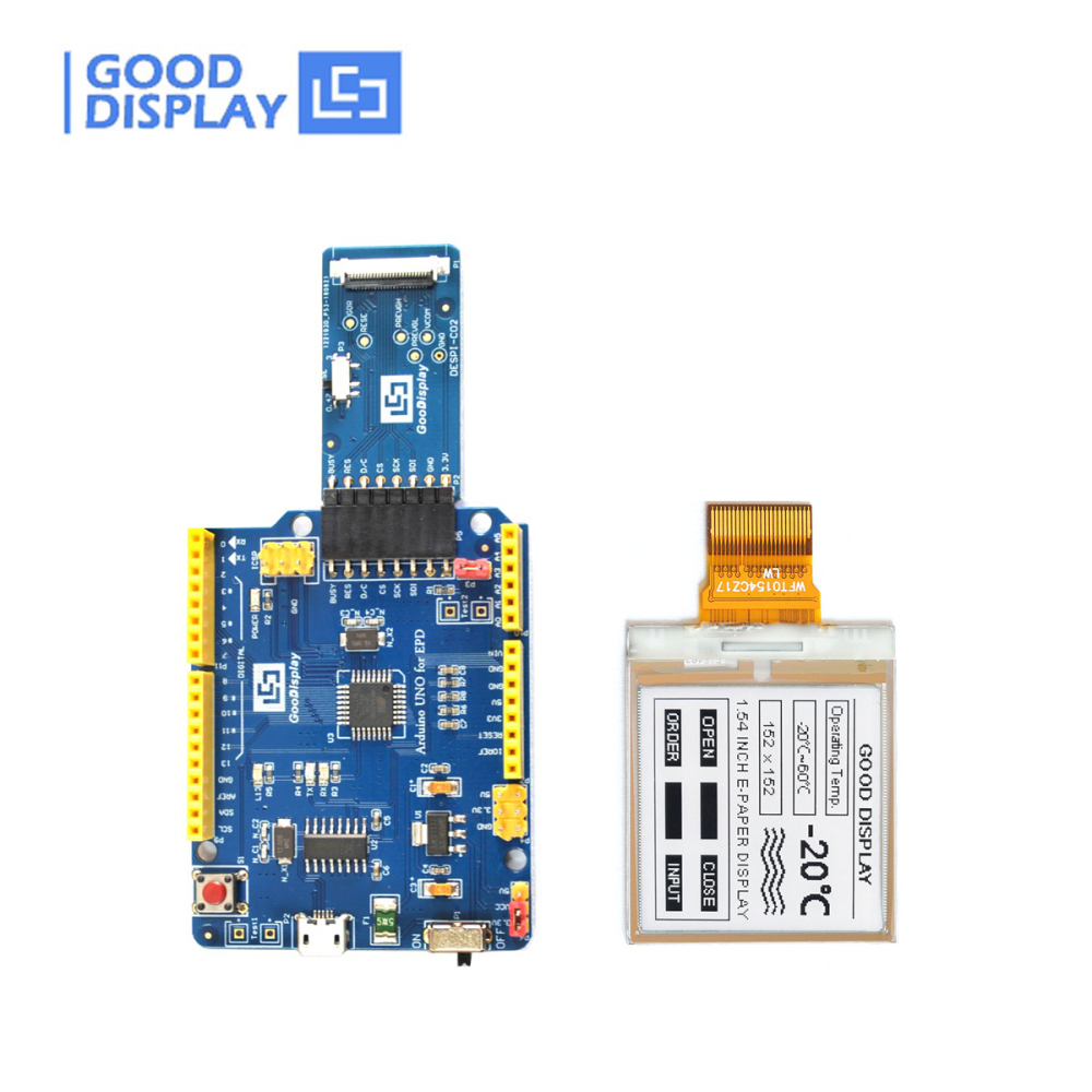 1.54 Inch Small E-Ink Panel With Arduino Platform Driving Board, 2pcs GDEW0154M10 with DEArduino Demo Kit DEArduino-L(C02)