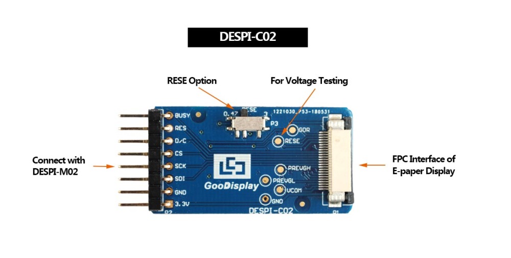 1.54 inch colorful red e-paper display panel with demo kit development driver board, GDEH0154Z90+DESPI