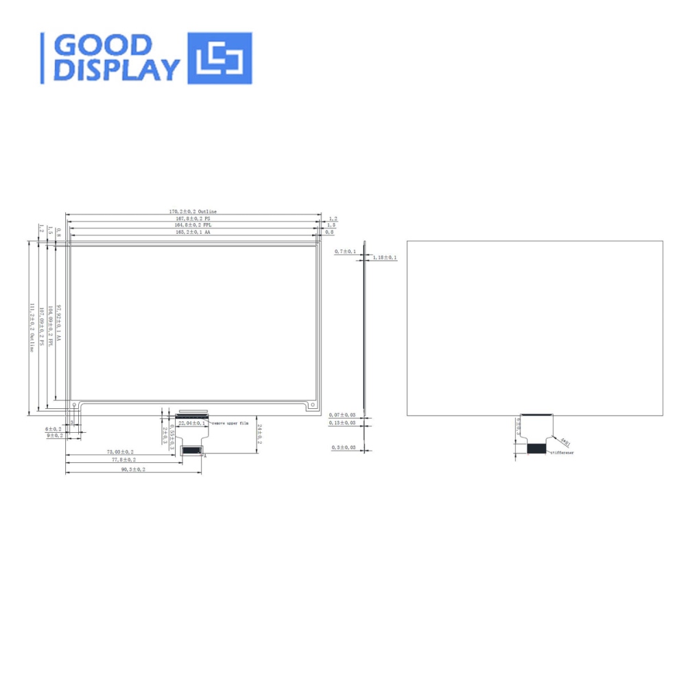7.5 inch big e-paper screen 800x480 SPI interface EPD, GDEW075T7