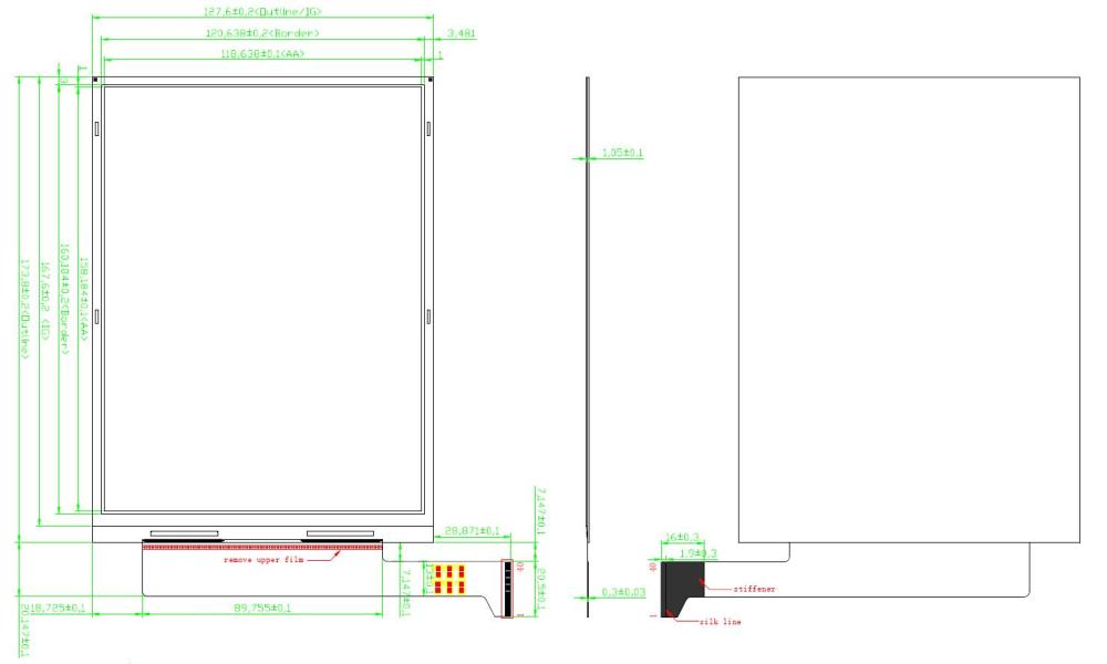 7.8 inch DES electronic ink display black-white 1872x1404 e-paper display, GDEW078M01