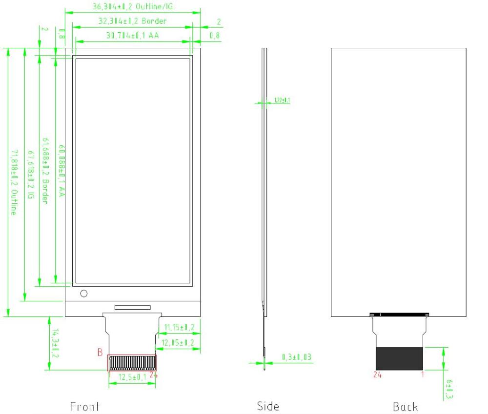 2.6 inch DES e-paper display screen module low temperature, GDEW026M01