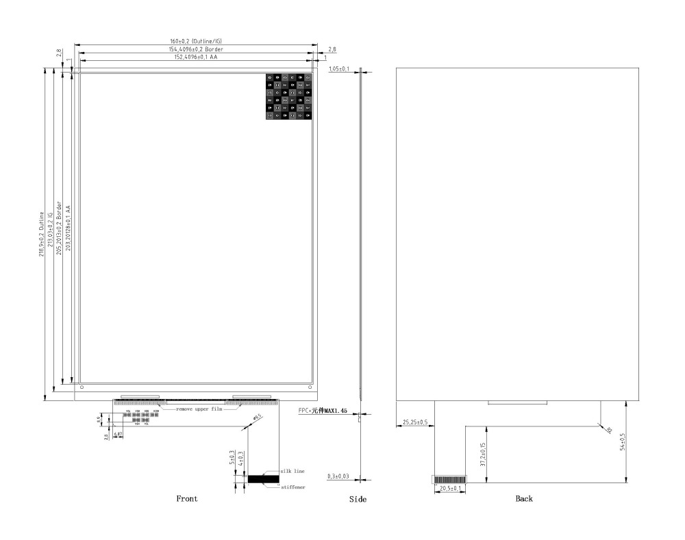 10.1 inch large color epaper display 2232x1680 ebook full electronic paper eink display, GDEW101C01