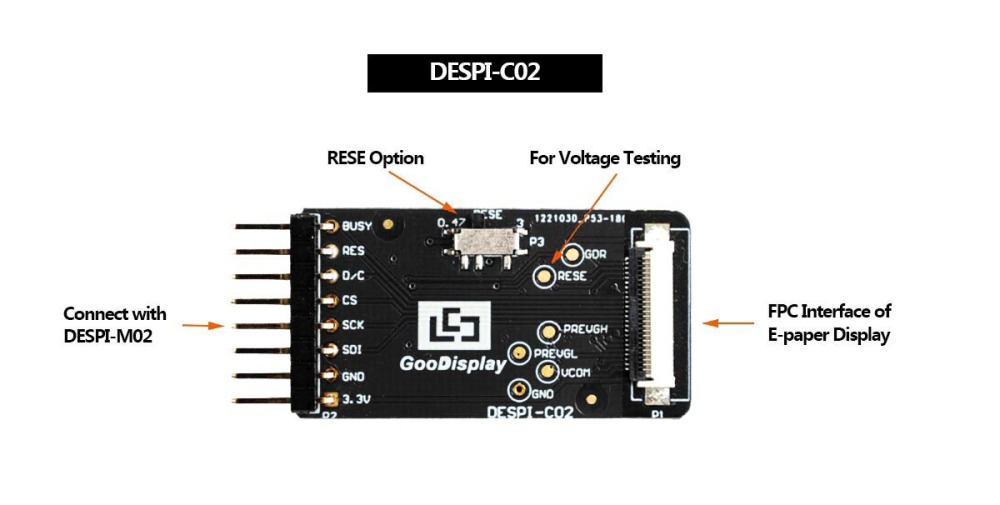 E-paper display development demo kit, drive board Arduino, Support Wi-Fi, ESP8266(C02)