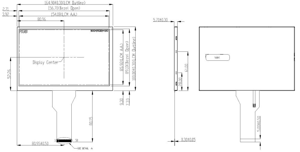 7.0 Inch TFT 800x480 VIDEO,VGA Input LCD Module, GD102M03-GTI070TN92