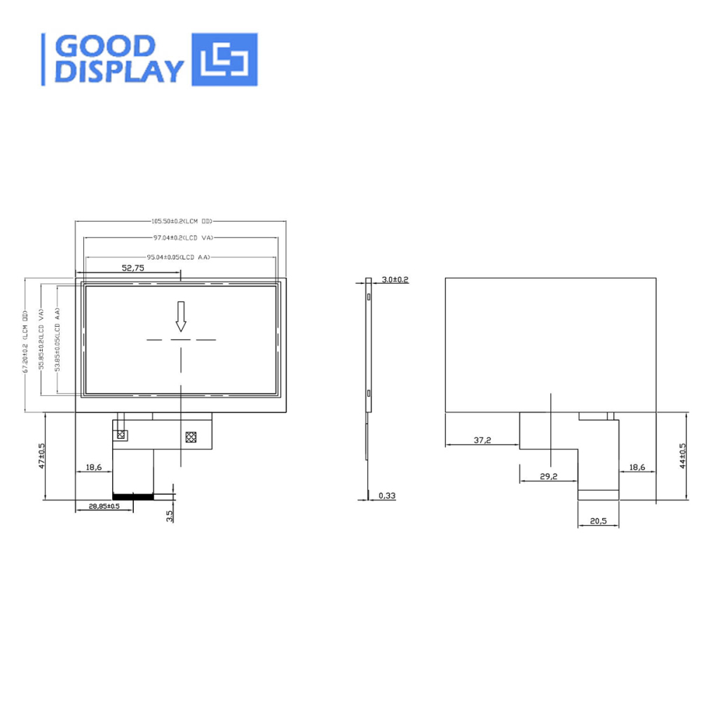 4.3 inch TFT Module 480x272 Resolution VGA, Video Color LCD Panel, GDN-D43AT-W043W03Q