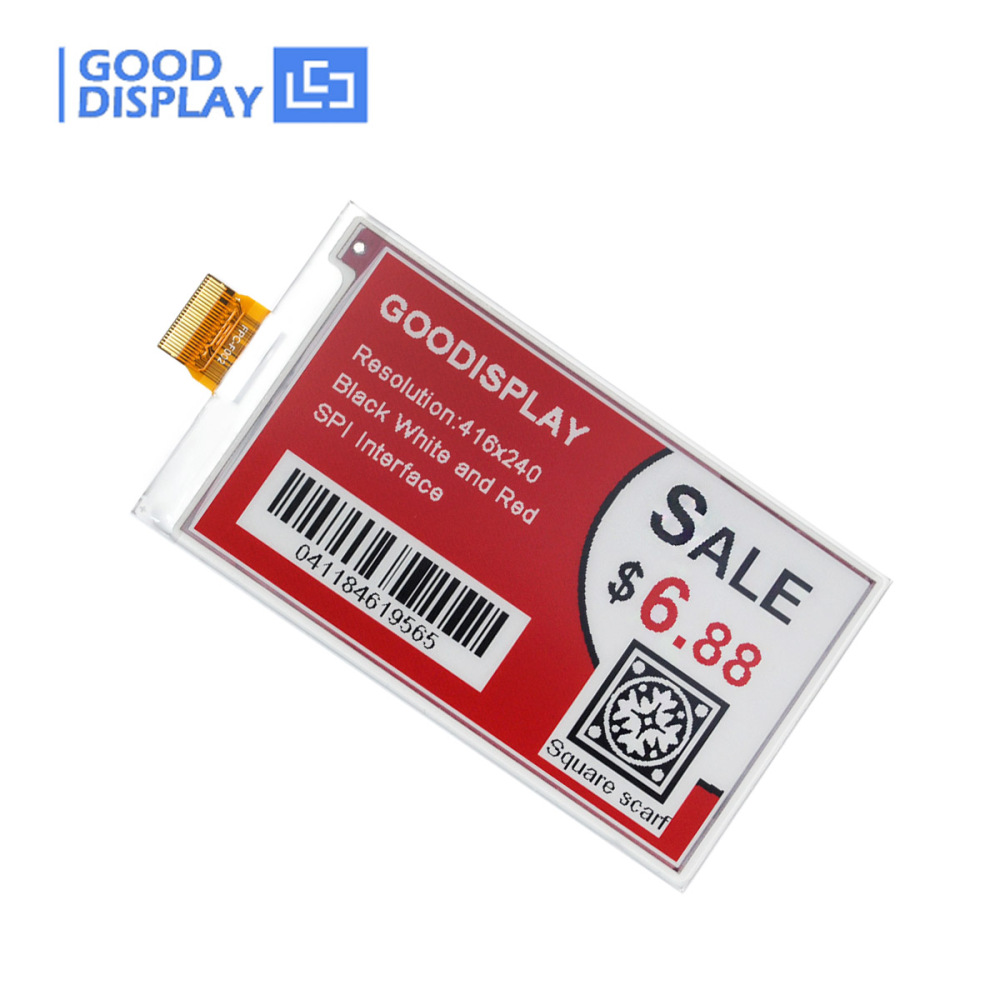 [EOL]New Era of Color 3.7'' Red E ink Display 1.3s Partial Refresh E paper Display UC8253