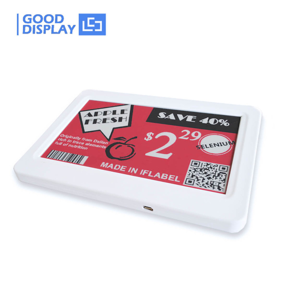 7.5" Red Electronic Shelf Label USB or WIFI Color E-ink Display Screen